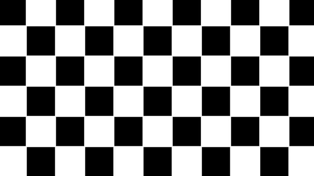 black and white checkered background. Abstract Seamless wave abstract lines stream 4K background loop