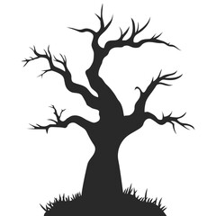 Halloween Tree Silhouette Illustration