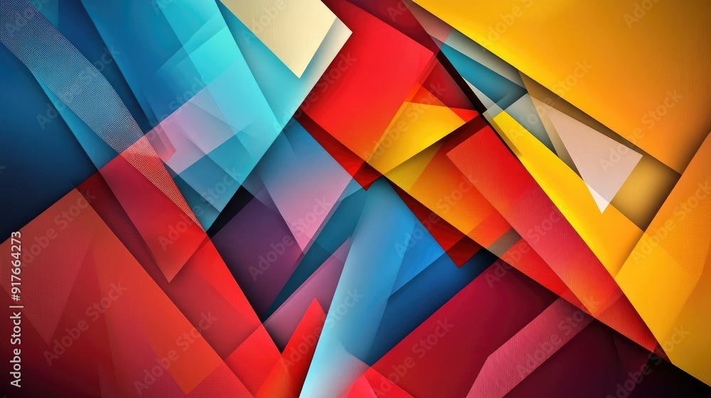 Aufkleber abstract geometric background with sharp angles and bold colors, perfect for modern and dynamic desi