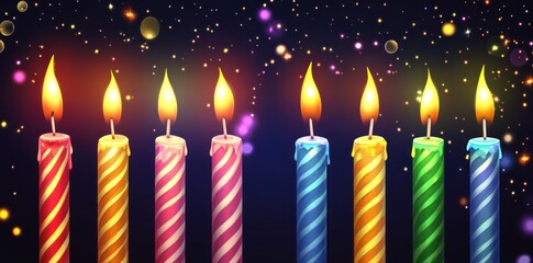 Birthday Candles with Sparkling Lights