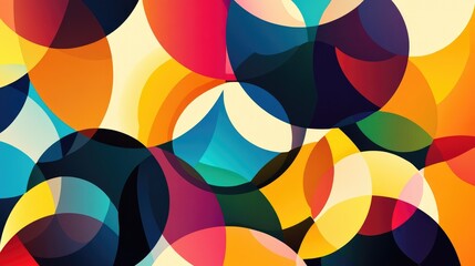 Obraz premium Abstract geometric background with overlapping circles in bright colors, great for modern and dynamic designs