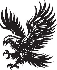 Flying Eagle bird Silhouette isolated on white background Minimalist Eagle vector shape
