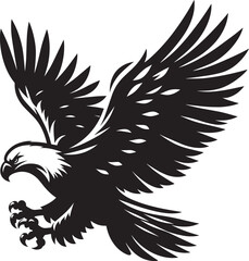 Flying Eagle bird Silhouette isolated on white background Minimalist Eagle vector shape
