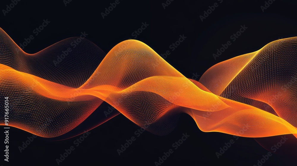 Poster abstract wave background with flowing orange lines, ideal for dynamic and energetic concepts