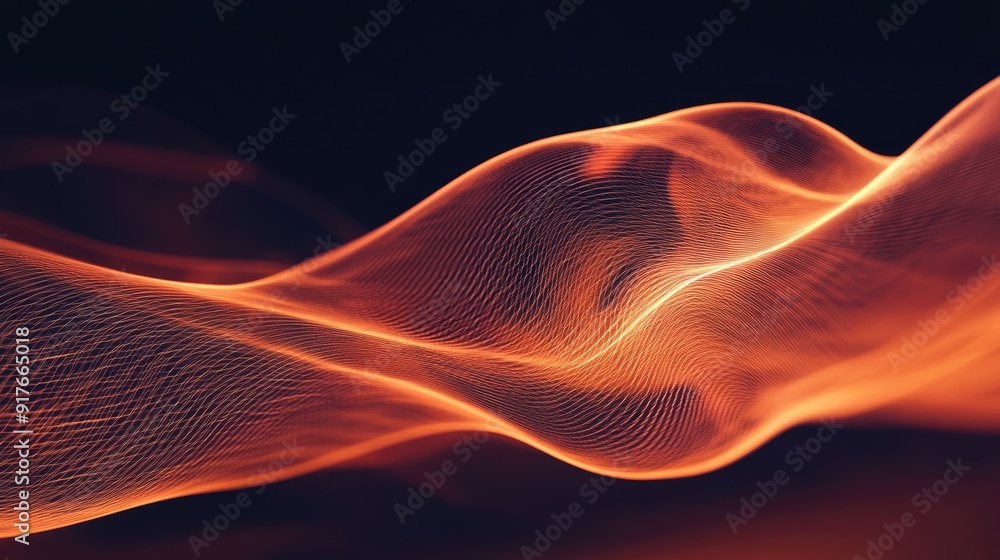 Aufkleber abstract wave background with flowing orange lines, ideal for dynamic and energetic concepts