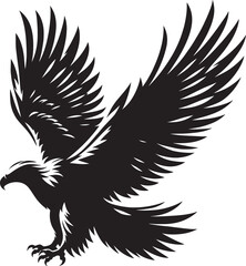 Flying Eagle bird Silhouette isolated on white background Minimalist Eagle vector shape