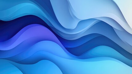 Obraz premium Abstract wave background with smooth curves and a gradient of blue tones, creating a sense of movement and fluidity.