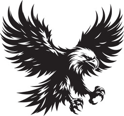 Flying Eagle bird Silhouette isolated on white background Minimalist Eagle vector shape