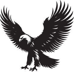 Flying Eagle bird Silhouette isolated on white background Minimalist Eagle vector shape