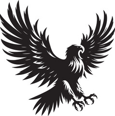 Flying Eagle bird Silhouette isolated on white background Minimalist Eagle vector shape