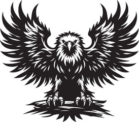 Flying Eagle bird Silhouette isolated on white background Minimalist Eagle vector shape