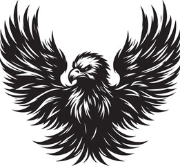 Flying Eagle bird Silhouette isolated on white background Minimalist Eagle vector shape