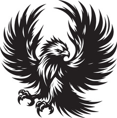Flying Eagle bird Silhouette isolated on white background Minimalist Eagle vector shape