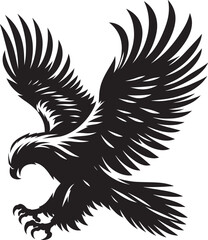 Flying Eagle bird Silhouette isolated on white background Minimalist Eagle vector shape