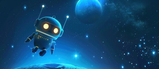 Naklejka premium Robot in Space