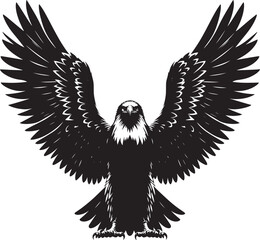 Flying Eagle bird Silhouette isolated on white background Minimalist Eagle vector shape
