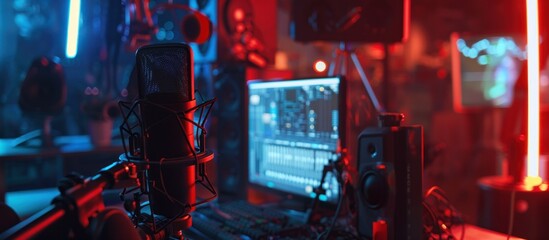 Fototapeta premium Studio Setup with a Professional Microphone