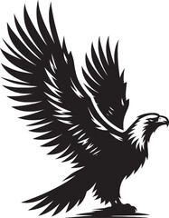 Flying Eagle bird Silhouette isolated on white background Minimalist Eagle vector shape