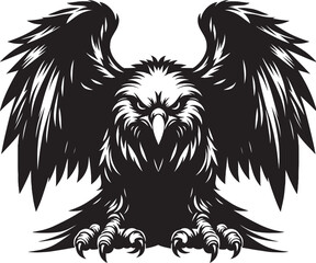 Flying Eagle bird Silhouette isolated on white background Minimalist Eagle vector shape