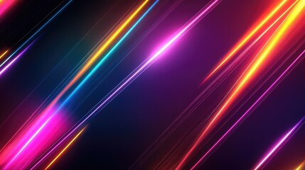 Dark abstract background with glowing neon lines, suitable for tech and nightlife concepts
