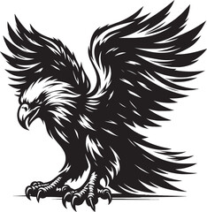 Flying Eagle bird Silhouette isolated on white background Minimalist Eagle vector shape