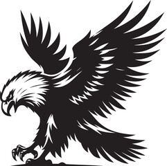Flying Eagle bird Silhouette isolated on white background Minimalist Eagle vector shape