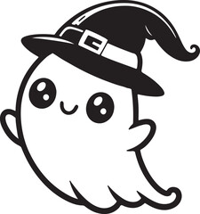 Cute Halloween Ghost vector, T-Shirt Design