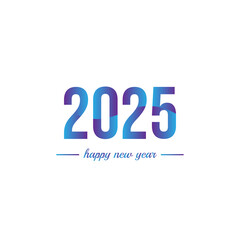 Happy New Year 2025 with gradient color. 2025 New Year text. New Year 2025 design for greeting card, invitation, calendar, vector and illustration.
