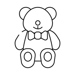 toy teddy bear line icon vector. toy teddy bear sign. isolated contour symbol black illustration