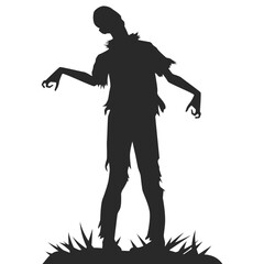 Halloween Zombie Silhouette Illustration