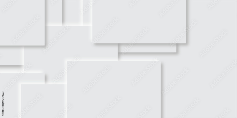 Poster abstract grey square shape with futuristic concept embossed papercut background with neomorphism abs