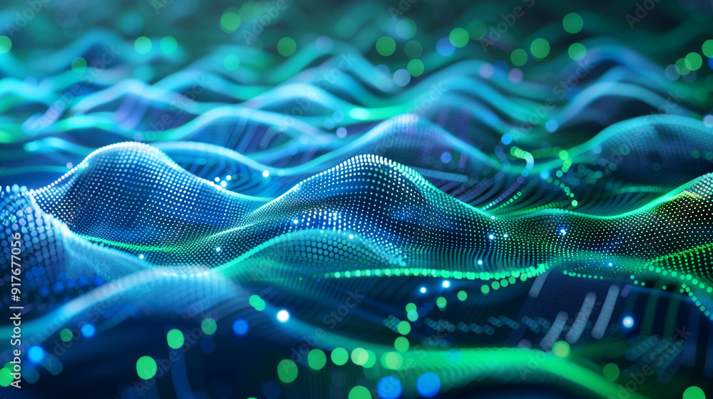Poster internet network background with interconnected nodes and dynamic data connections, digital world co