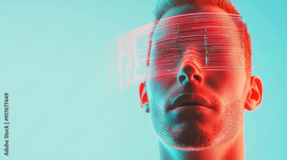 Poster facial recognition technology blueprint, innovative system design, advanced algorithms, user-friendl