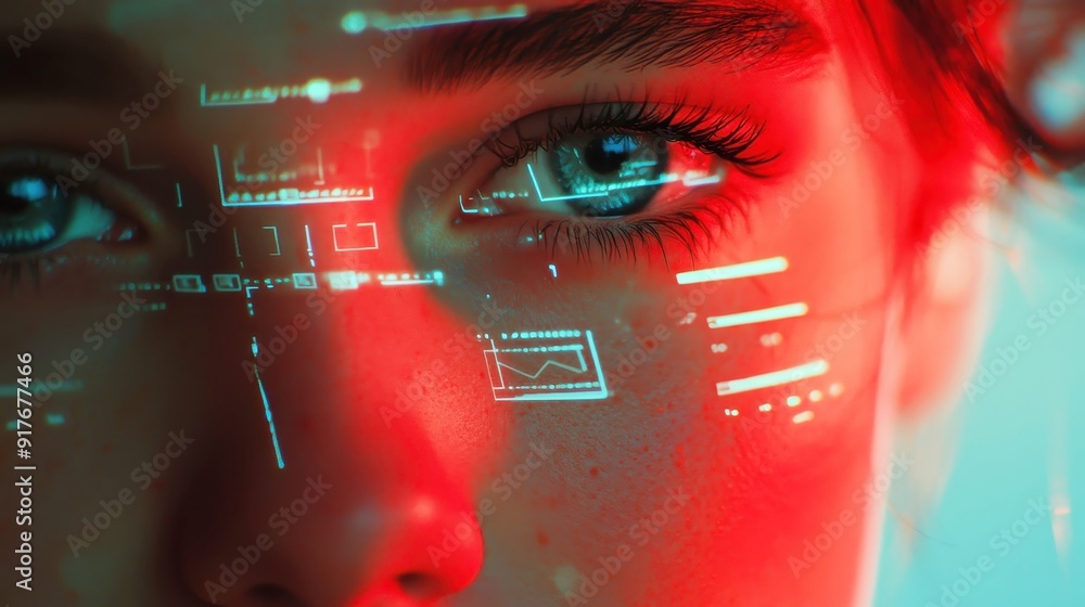 Poster facial recognition technology, advanced system for identifying individuals through facial features, 