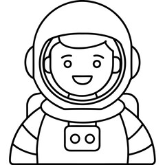 astronaut cartoon character vector illustration 
