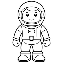 astronaut cartoon character vector illustration 