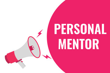 personal mentor  button, banner, label, template for website. personal mentor  text with colorful megaphone icon
