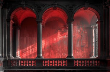 Red Light Through Arches