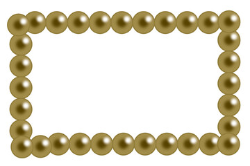 Gold frame, frame made of gold spheres, frame of beads, frame made of gold beads, frame made of beads, frame pearl, pearl necklace