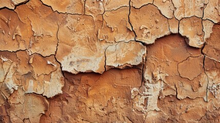 Texture of Clay Wall with Rough Surface and Cracks for Design Templates.