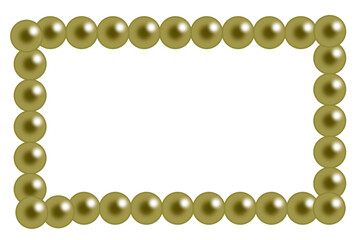 Gold frame, frame made of gold spheres, frame of beads, frame made of gold beads, frame made of beads, frame pearl, pearl necklace