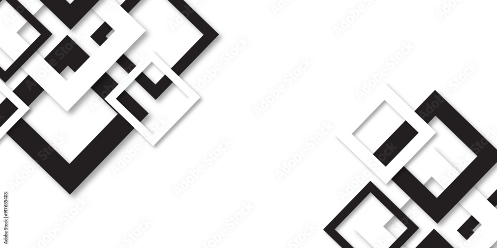 Poster modern seamless abstract pattern of geometric square shape. black and white cross Hand drawn vector divider with floral, geometric decorative element collection isolated on transparent background.