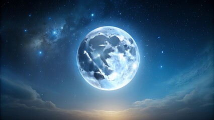 Fototapeta premium Moon glowing in the dark night sky, moon, night, sky, dark, glowing, celestial, space, lunar, astronomy, stars