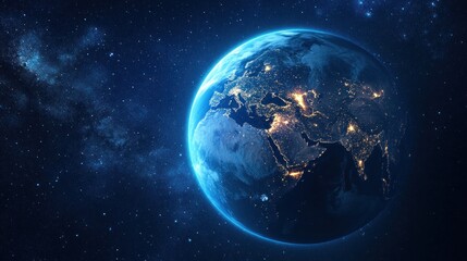 Fototapeta premium Earth From Space: A Night View of Our Planet