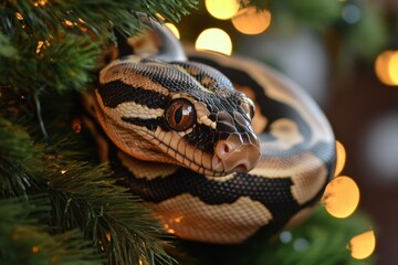 Fototapeta premium Happy New Year snake symbols 2025 year