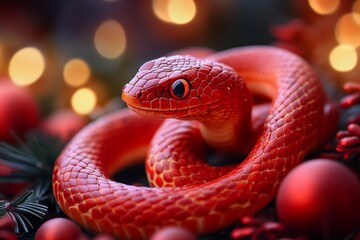 Fototapeta premium Happy New Year snake symbols 2025 year