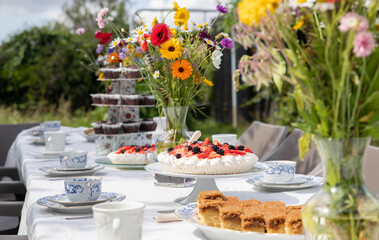 The beautiful Danish summer cake table