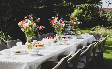 The beautiful Danish summer cake table