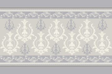 Ikat flower seamless pastel tones , Motif ethnic  floral seamless textil,  embroidery, print striped ornament floral, pattern, design for wrapping, silk, scarf, background, textile