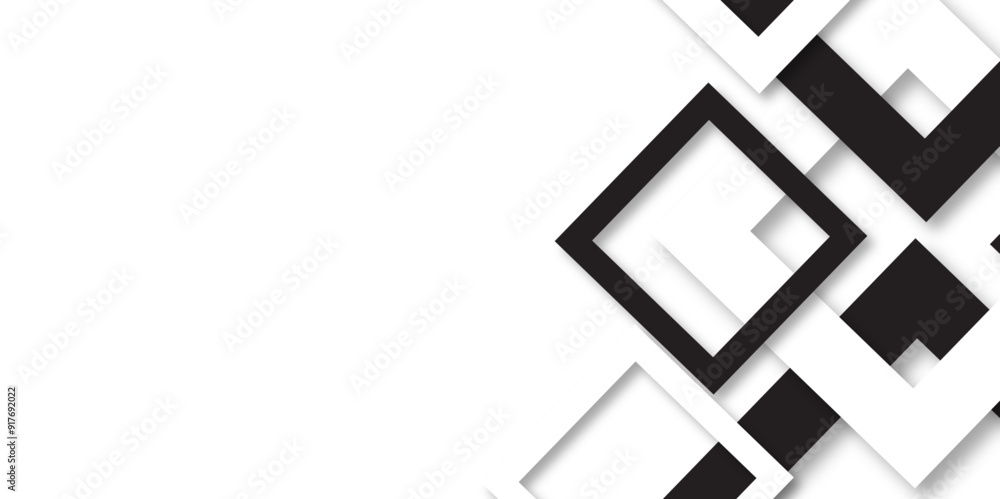 Fototapete modern seamless abstract pattern of geometric square shape. black and white cross hand drawn vector 
